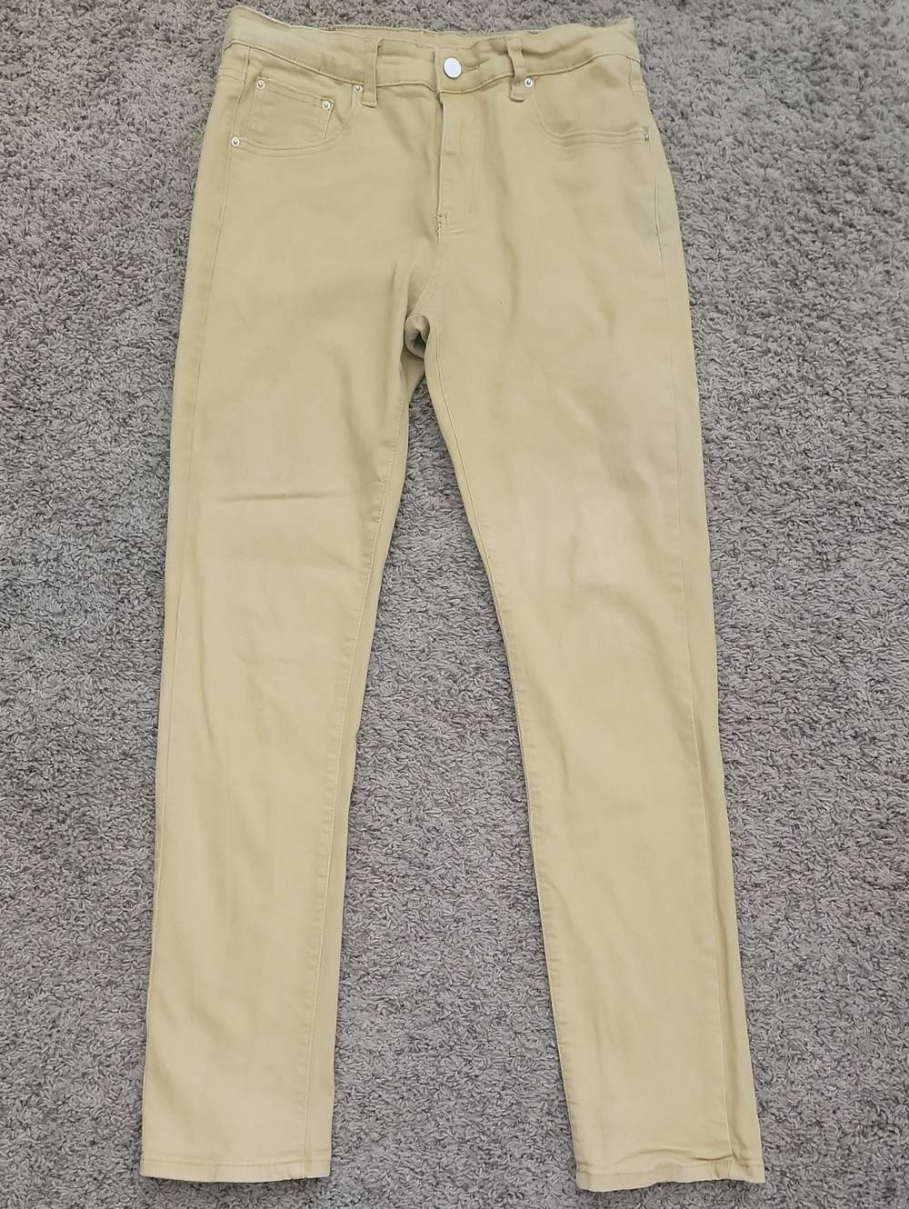 Men's Slim Straight Jeans in Light Khaki Or GOLD Stretch COMFY